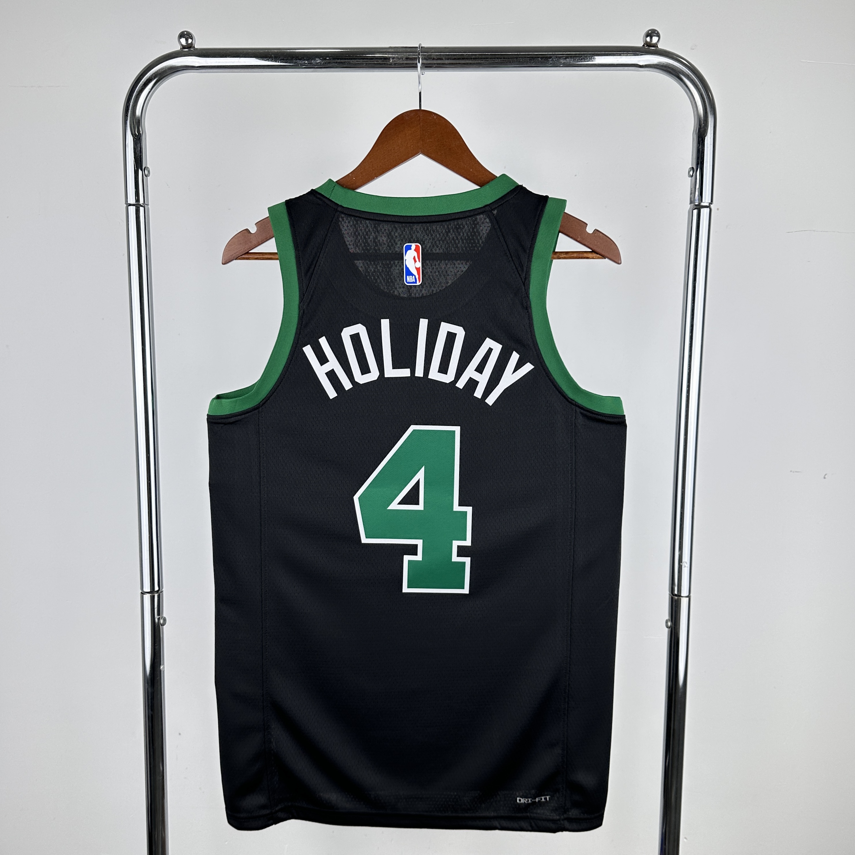 Men Boston Celtics 4 Holiday Black 2024 NBA Jersey